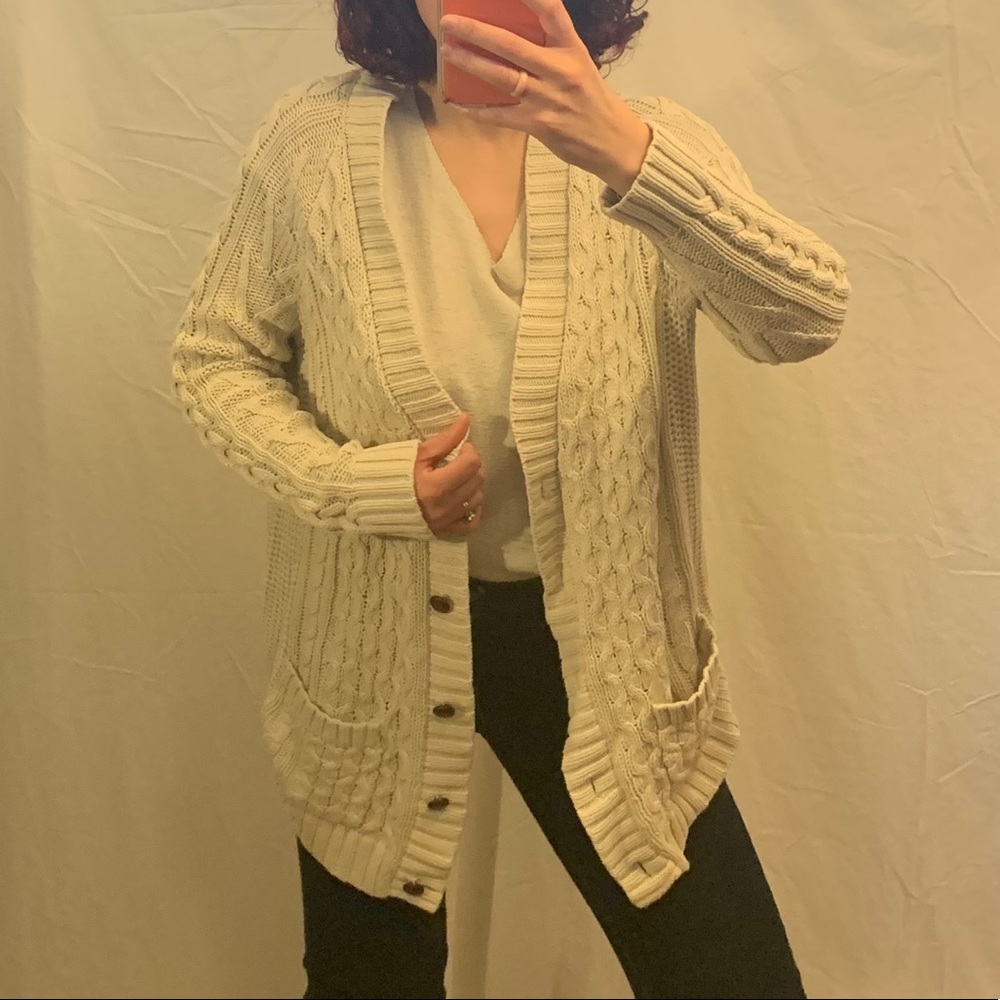 BDG Cable Knit Cardigan Sweater